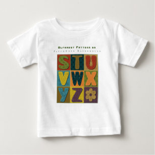 Personalize Alphabet Pattern Patchwork Background  Baby T-Shirt