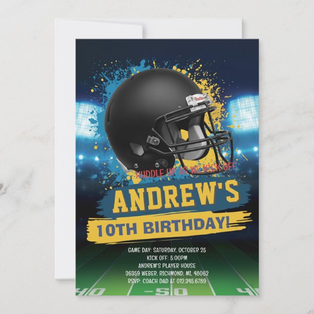 Personalize American FOOTBALL WATCH Party Invitation (Front)