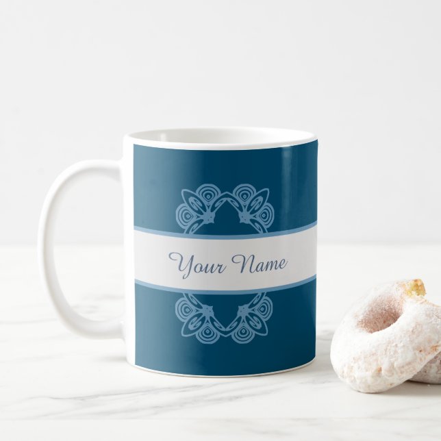 Personalize an elegant nameable mug! coffee mug (With Donut)