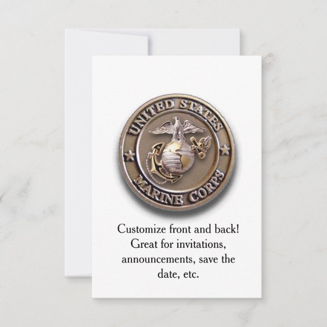 Personalize and Customize BOTH sides! Marine Corp Invitation (Front)