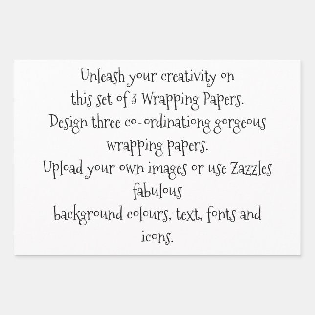 Personalize and Customize Your Own Creations  Wrapping Paper Sheet (Front)