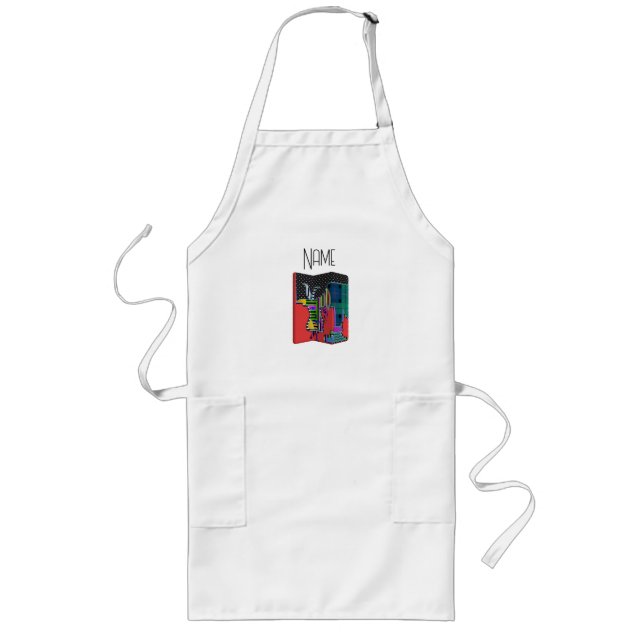 Personalize Animal Imagery Long Apron (Front)