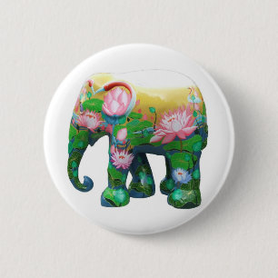 Personalize Animal Safari Jungle Africa Flowers 2 Inch Round Button