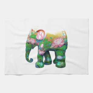 Personalize Animal Safari Jungle Africa Flowers Kitchen Towel