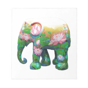 Personalize Animal Safari Jungle Africa Flowers Notepad