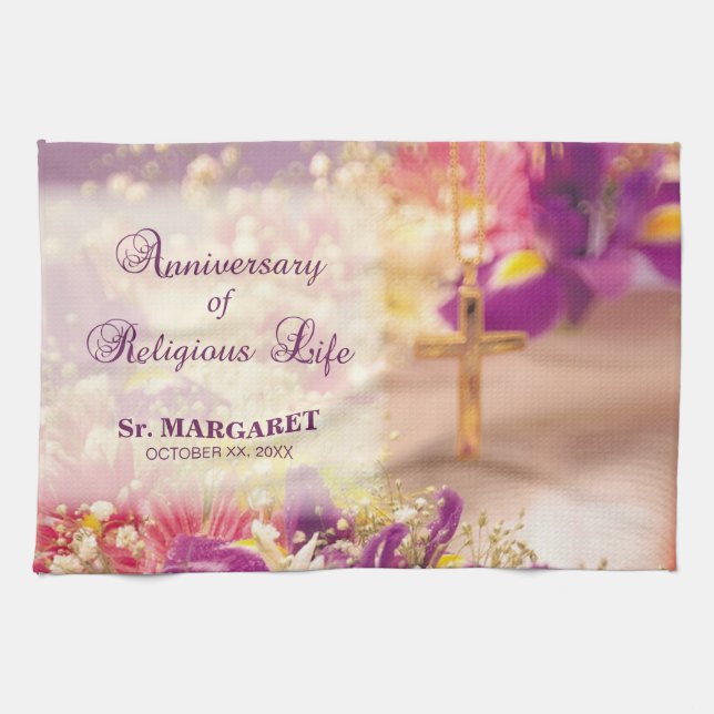 Personalize, Anniversary Religious Life, Nun Kitchen Towel (Horizontal)