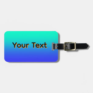 Personalize Aqua Blue Gradient Luggage Tag