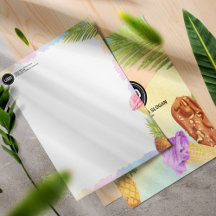 Personalize artsy watercolor ice cream theme