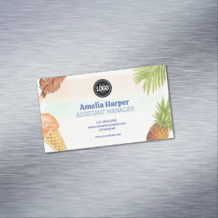 Personalize artsy watercolor ice cream theme 	Magnetic business card