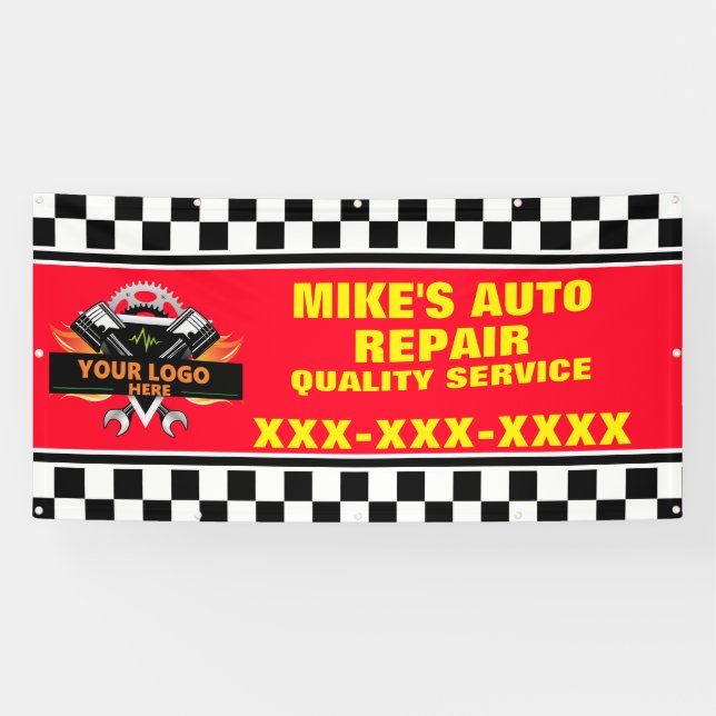 Personalize Auto Repair Shop With Your Logo Design Banner (Horizontal)