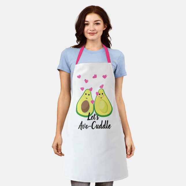 Personalize Avocado Baker Chef Apron Love Hearts (Worn)