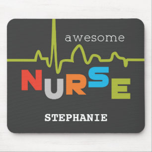 Personalize, Awesome Nurse on Nurses Day Mouse Pad