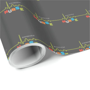 Personalize, Awesome Nurse on Nurses Day Wrapping Paper