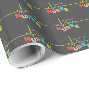 Personalize, Awesome Nurse on Nurses Day Wrapping Paper