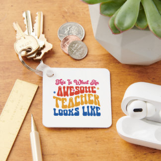 Personalize | Awesome teacher Keychain