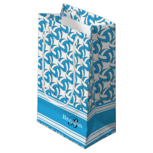 Personalize Baby Blue Volleyball Small Gift Bag