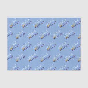 Personalize Baby Boy Name Truck Soft Blue Tissue Paper