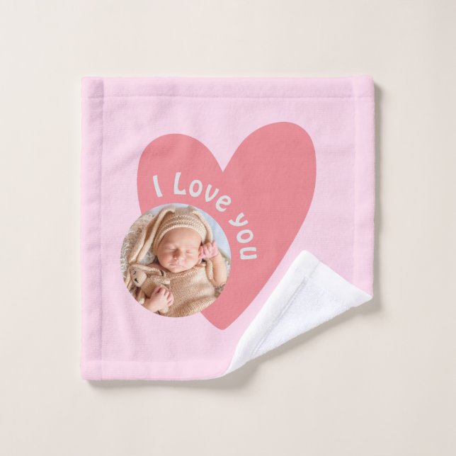 Personalize Baby Gift with Photo & Message Bath Towel Set (Wash Cloth)