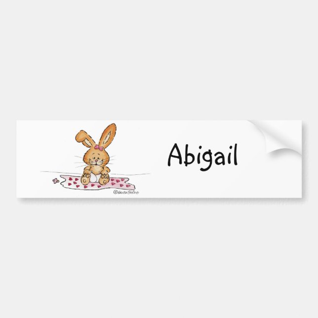 Personalize Baby Girl Design with Name Bumper Sticker (Front)