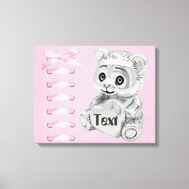 Personalize Baby Girl Wall Wrapped Canvas (Front)