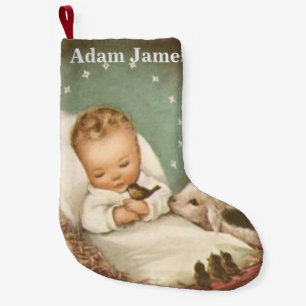 Personalize Baby Jesus Small Christmas Stocking
