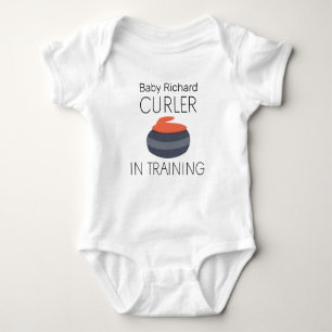 Personalize Baby Name Curler in Training -  Bodysuit