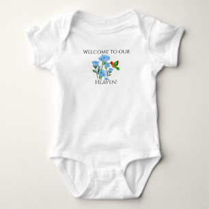 Personalize Baby’s One=Piece Floral Hummingbird Baby Bodysuit