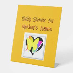 Personalize Baby Shower Mom's Name Pedestal Sign