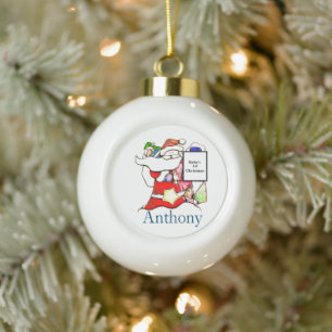 Personalize - Baby's 1st Christmas Ceramic Ball Christmas Ornament