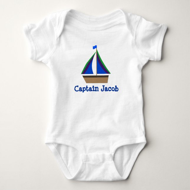 Personalize Baby's Name, Nautical Infant Bodysuit (Front)