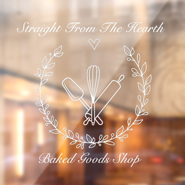 Personalize Bakery Bake Baking Goods Business Window Cling (Sheet 2)