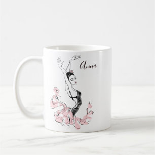 Personalize Ballerina Sketch in Pink Coffee Mug