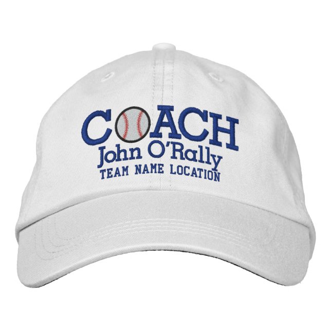 Personalize Baseball Coach Cap Name  n Team (Front)