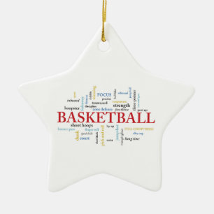 Personalize Basketball Coach Thank You in Words Ceramic Ornament