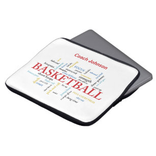 Personalize Basketball Coach Thank You in Words Laptop Sleeve