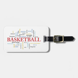 Personalize Basketball Coach Thank You in Words Luggage Tag