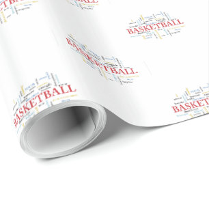 Personalize Basketball Coach Thank You in Words Wrapping Paper
