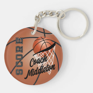 Personalize Basketball -Print both sides Keychain