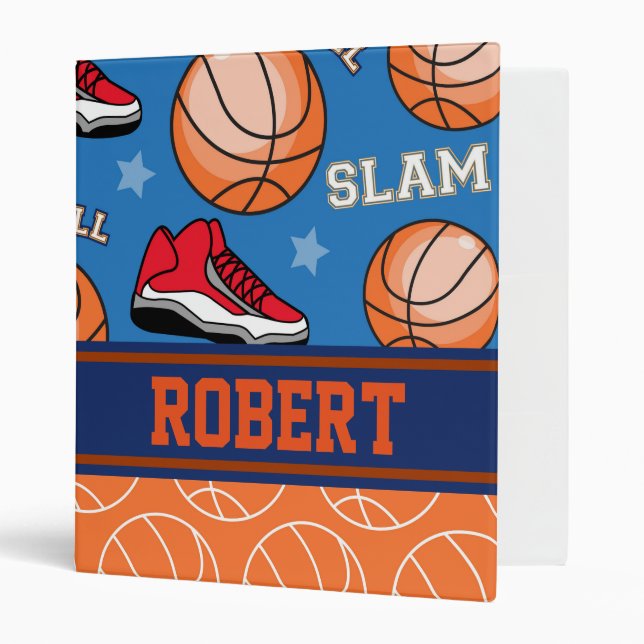Personalize Basketball Sports Fan Colourful Binder (Front/Inside)