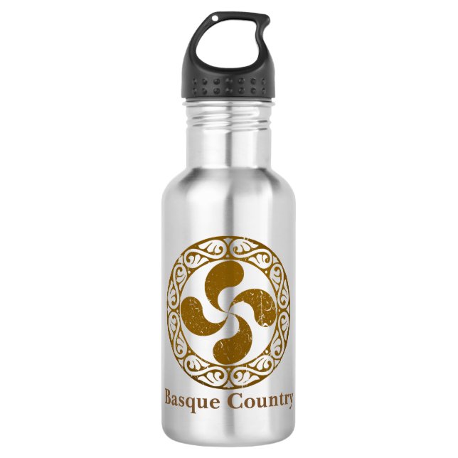 Personalize, Basque distressed bronze Lauburu, 532 Ml Water Bottle (Front)