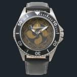 Personalize, Basque distressed bronze Lauburu, Watch<br><div class="desc">Personalize, Basque distressed bronze Lauburu, or 4 headed cross, (cuatro cabezas) is the oldest Basque coat of arms. Click the "Customize it" button to add your own text and create your own special original and unique personalized gift. How about someone's name, a birthday or Christmas message, a place and date?....</div>