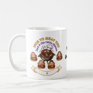 Personalize BBQ Grill Master Gift Nice To Meat You Coffee Mug