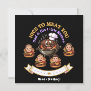 Personalize BBQ Grill Master Gift Nice To Meat You Invitation