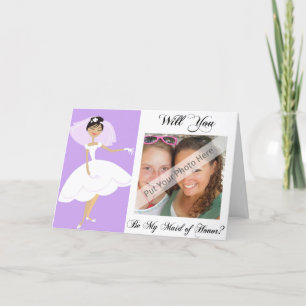 Personalize Be My Maid of Honour Photo Invitation