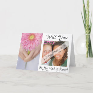 Personalize Be My Maid of Honour Photo Invitation