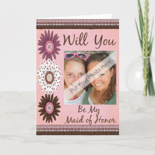 Personalize Be My Maid of Honour Photo Invitation