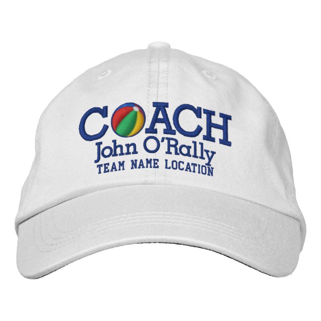 Personalize Beach ball Coach Cap Your Name n Game! (Front)