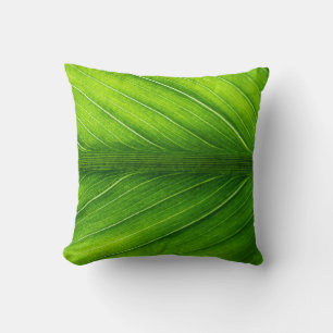 Personalize Beautiful Green Leaf Throw Pillow