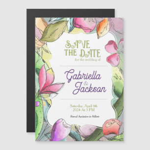 Personalize Beautiful Watercolor Outlined Flower