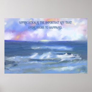 Personalize Beautiful Waterscape Quote Painting Poster